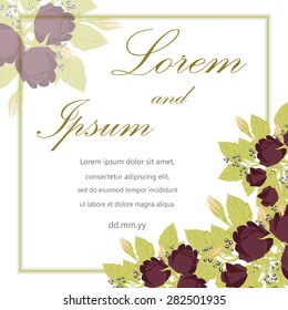 Invitation card with floral elements