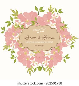 Invitation card with floral elements