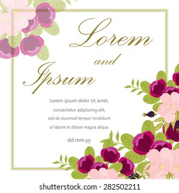 Invitation card with floral elements