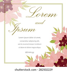 Invitation card with floral elements