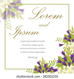 Invitation card with floral elements