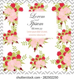 Invitation card with floral elements