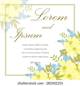 Invitation card with floral elements