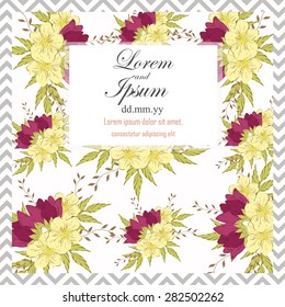 Invitation card with floral elements