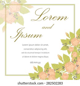 Invitation card with floral elements