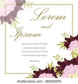 Invitation card with floral elements