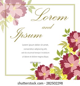 Invitation card with floral elements