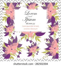 Invitation card with floral elements