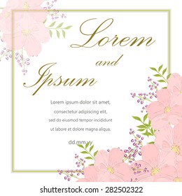 Invitation card with floral elements