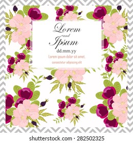 Invitation card with floral elements