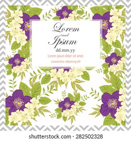 Invitation card with floral elements