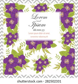 Invitation card with floral elements