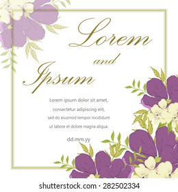 Invitation card with floral elements