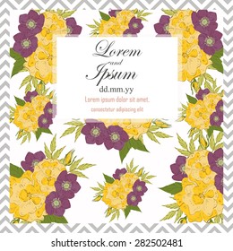 Invitation card with floral elements