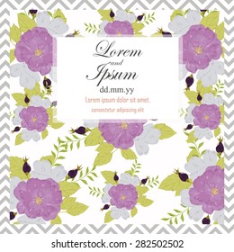 Invitation card with floral elements