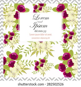 Invitation card with floral elements