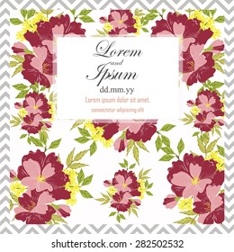 Invitation card with floral elements