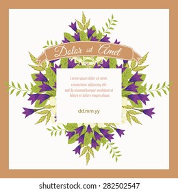Invitation card with floral elements