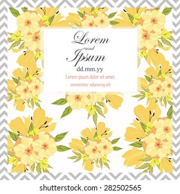 Invitation card with floral elements