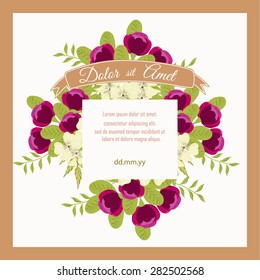 Invitation card with floral elements