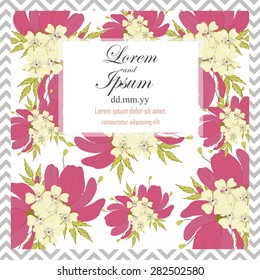 Invitation card with floral elements
