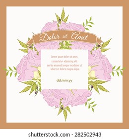 Invitation card with floral elements