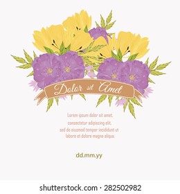 Invitation card with floral elements