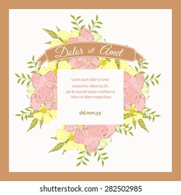 Invitation card with floral elements