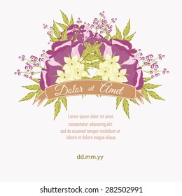 Invitation card with floral elements