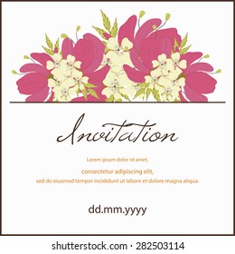 Invitation card with floral elements