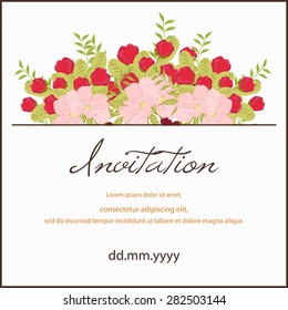 Invitation card with floral elements