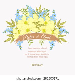 Invitation card with floral elements