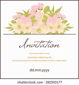Invitation card with floral elements