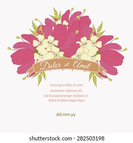 Invitation card with floral elements