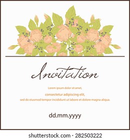 Invitation card with floral elements