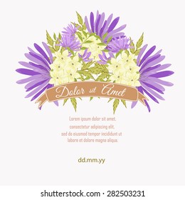 Invitation card with floral elements