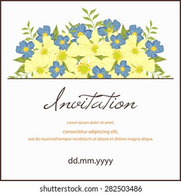 Invitation card with floral elements