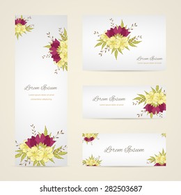 Invitation card with floral elements
