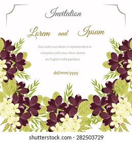 Invitation card with floral elements