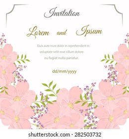Invitation card with floral elements