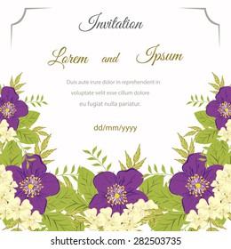 Invitation card with floral elements