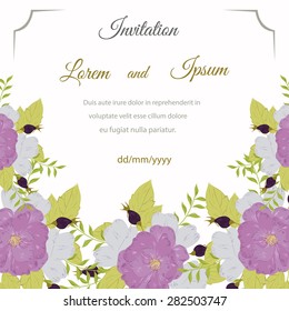 Invitation card with floral elements