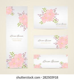 Invitation card with floral elements