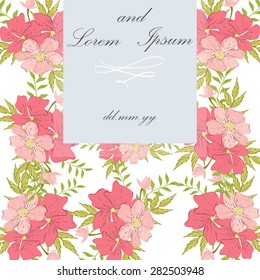 Invitation card with floral elements