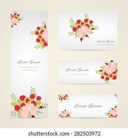 Invitation card with floral elements