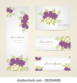 Invitation card with floral elements