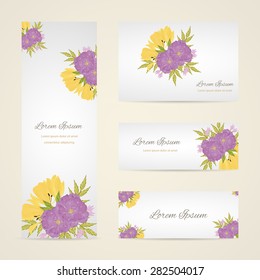 Invitation card with floral elements