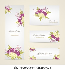 Invitation card with floral elements