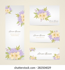 Invitation card with floral elements