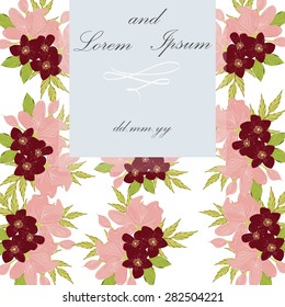 Invitation card with floral elements